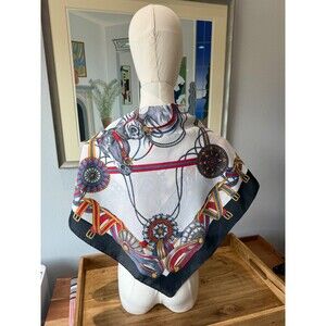 Marco Corsari Equestrian Vintage Scarf Ribbons 30" Square‎
